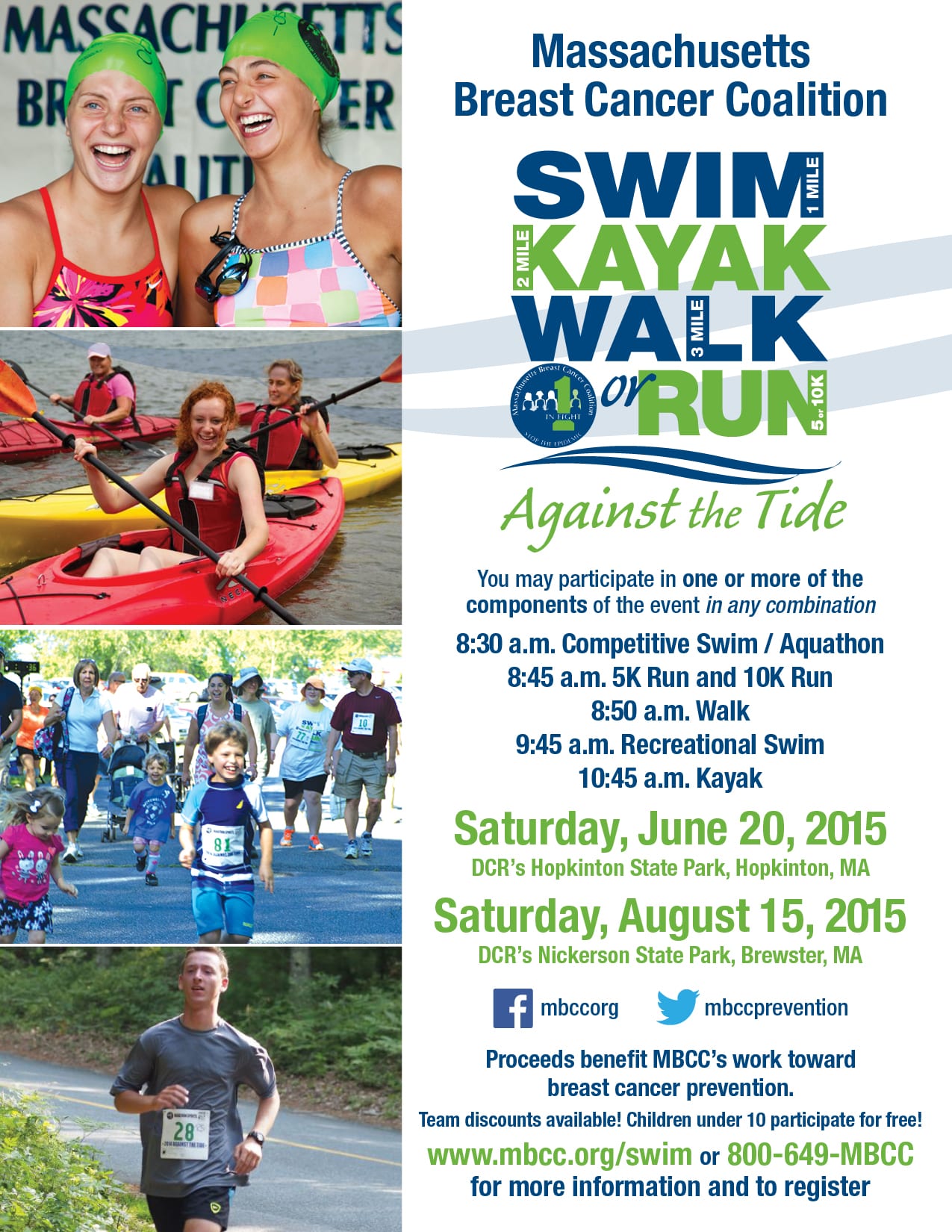 Against the Tide: Run, Walk, Swim or Kayak for Breast Cancer Prevention Fundraiser