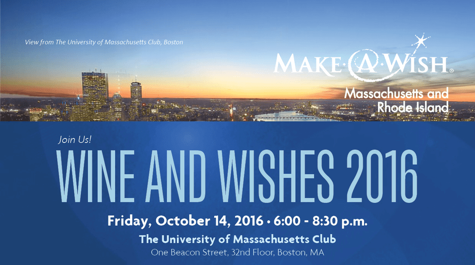 Make-A-Wish® Massachusetts and Rhode Island presents 4th Annual Wine and Wishes, October 14