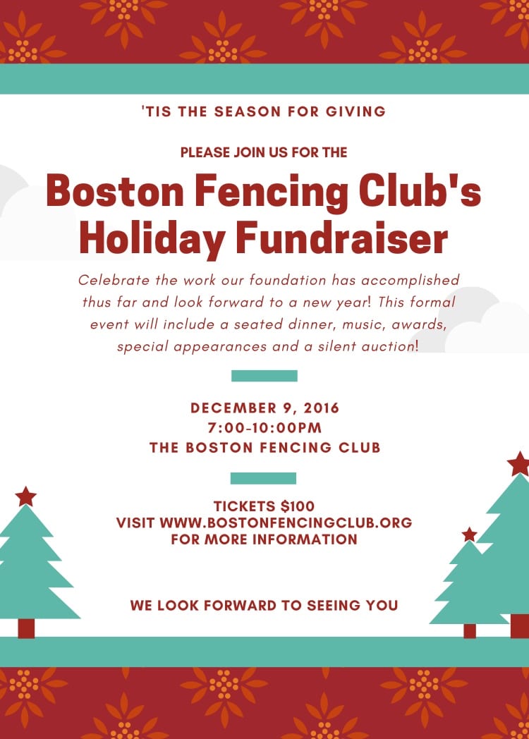 Boston Fencing Club Holiday Fundraising Gala and Silent Auction