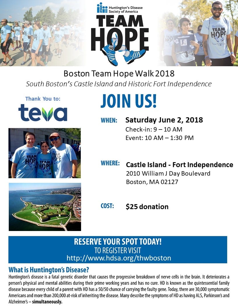 Huntington's Disease Society of America - Boston Team Hope Walk 2018