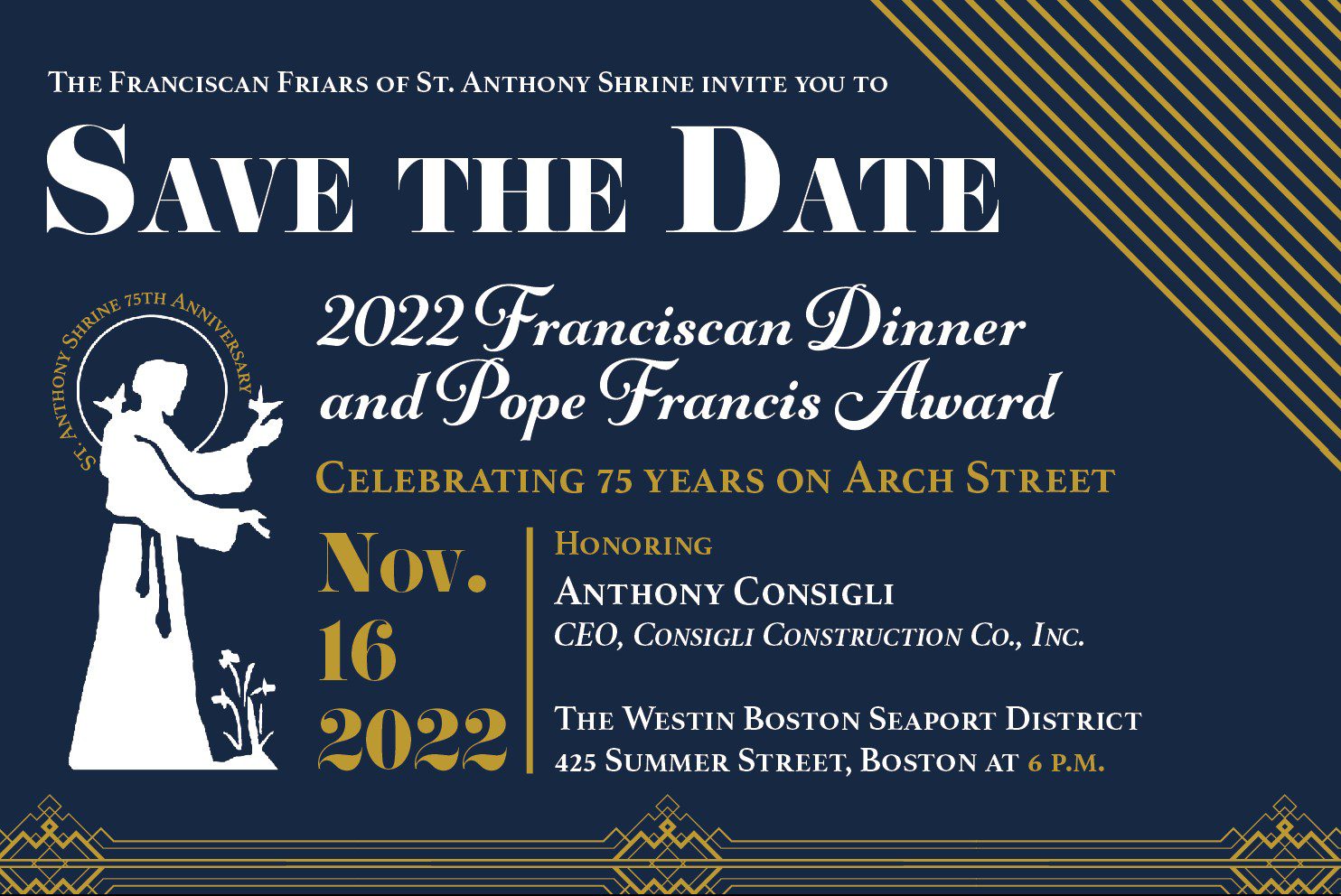 2022 Franciscan Dinner and Pope Francis Award